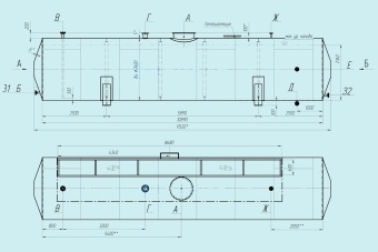Чертеж Резервуар горизонтальный РГС-50 м3