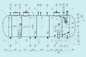 Чертеж Отстойник нефти ОН