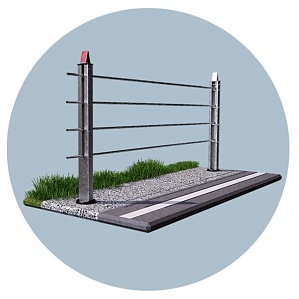 Тросовое ограждение 23ДО/У3(250)-С-1,1-3,0-1,9(2,0)-ГЗ СТО-001
